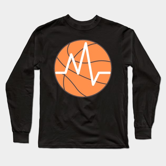 Basketball Heartbeat Long Sleeve T-Shirt by Obeyesse